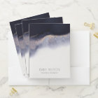 Abstract Navy Black Gold Foil Watercolor Wash