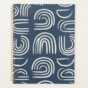 Abstract Navy Blue Abstract Arc Notebook Modern Planner