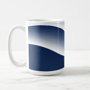 Abstract Navy Blue Ocean Waves Coffee Mug