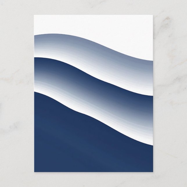 Abstract Navy Blue Ocean Waves Postcard (Front)