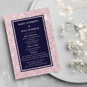 Abstract navy blue pink glitter Menu