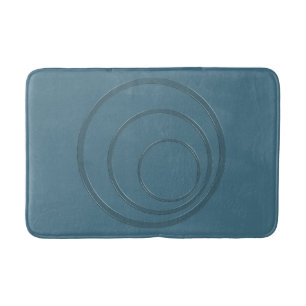 Abstract navy marine round circles 3d effect moder bath mat