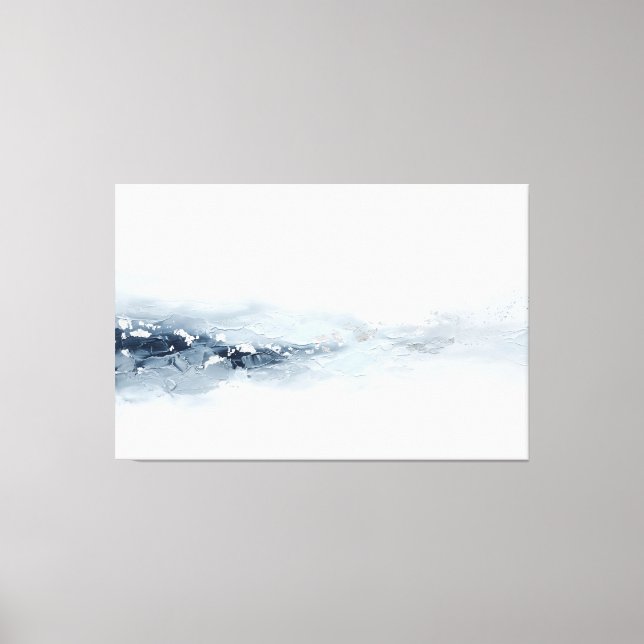 Abstract Navy Silver Landscape Modern Minimalist Canvas Print (Front)