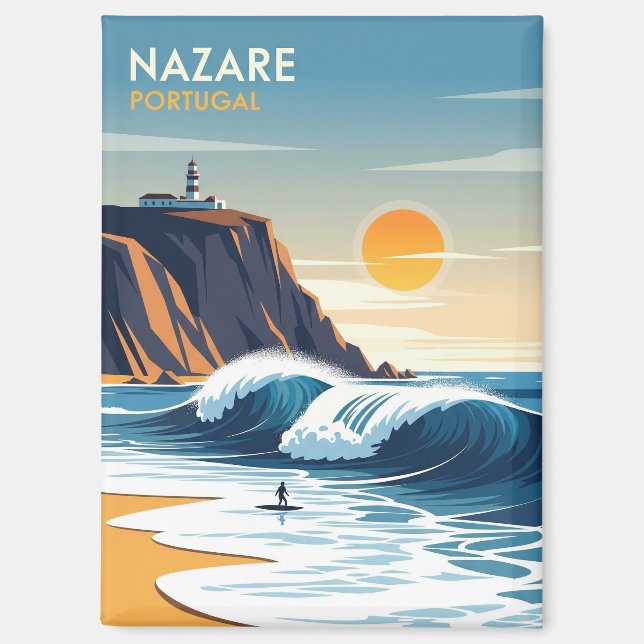 Abstract Nazare Portugal Magnet (Front)