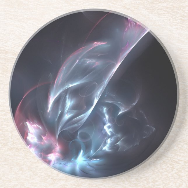 Abstract Nebula Blue and Purple Coaster (Front)