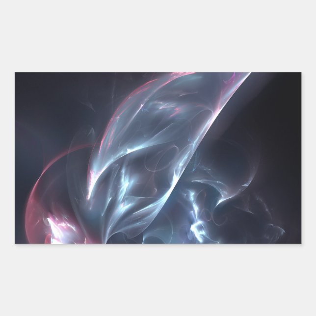 Abstract Nebula Blue and Purple Rectangular Sticker (Front)