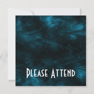 Abstract Nebula Texture - Blue Invitation