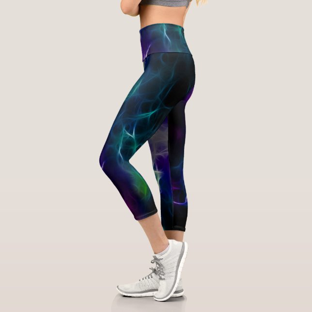 Abstract Nebulous Fractal Capri Leggings (Left)