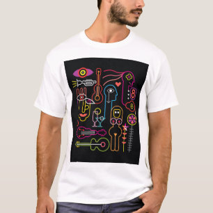 Abstract Neon art design T-Shirt