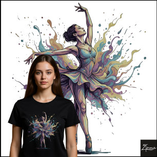 Abstract Neon Ballerina En Pointe Splatter Tri-Blend Shirt