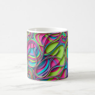 Abstract Neon Brain Network Coffee Mug