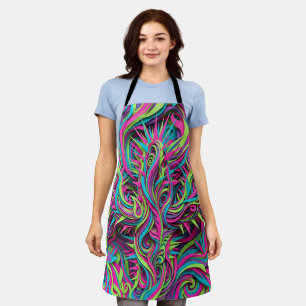Abstract Neon Cactus Desert Apron