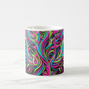 Abstract Neon Cactus Desert Art Coffee Mug