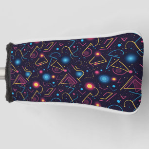 Abstract neon geometric shapes design golf head cover