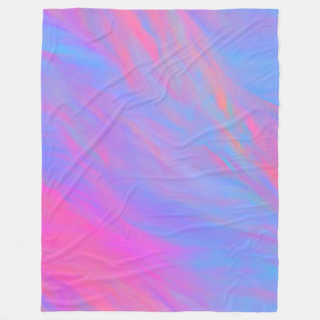 Abstract Neon Ink Flow Fleece Blanket (Front)