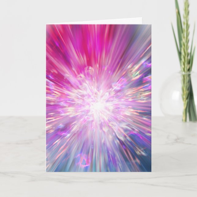Abstract Neon Pink and Blue Energy Blast Graphic Card (Front)