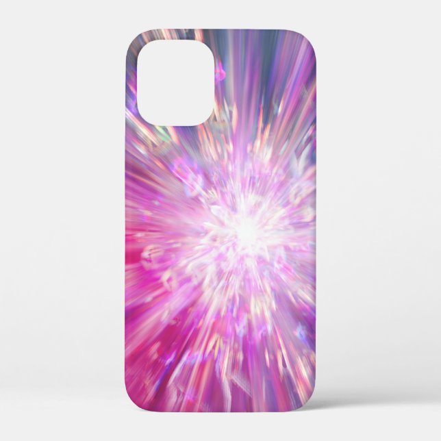 Abstract Neon Pink and Blue Energy Blast Graphic Case-Mate iPhone Case (Back)