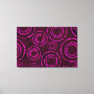 Abstract Neon Pink Circles Through Time Canvas Print