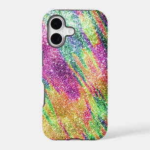 Abstract Neon Rainbow Sparkly Glitter
