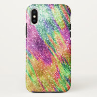 Abstract Neon Rainbow Sparkly Glitter