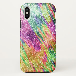 Abstract Neon Rainbow Sparkly Glitter Case-Mate iPhone Case