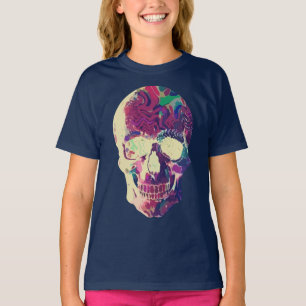 Abstract Neon Skull: Vibrant Chaos T-Shirt