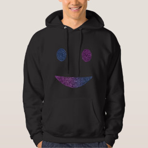 Abstract Neon Smile – Modern Minimalist Digital Hoodie