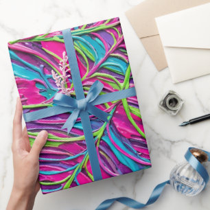 Abstract Neon Spi Wrapping Paper
