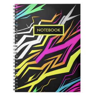 Abstract Neon Stripes Notebook