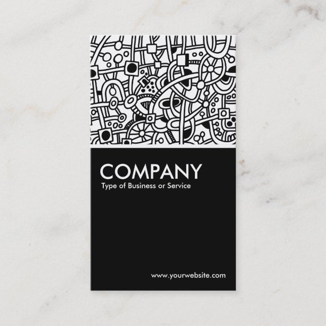 Abstract Network - Black Business Card (Front)