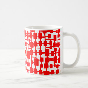 Abstract Network - Black on Red Coffee Mug