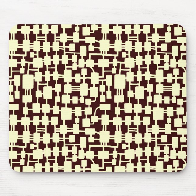 Abstract Network - Cream on Dark Brown 330000 Mouse Pad (Front)