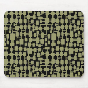 Abstract Network - Khaki on Black Mouse Pad