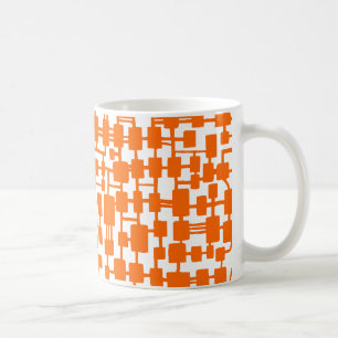 Abstract Network - Orange on White Coffee Mug