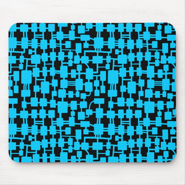 Abstract Network - Sky Brown on Black Mouse Pad (Front)