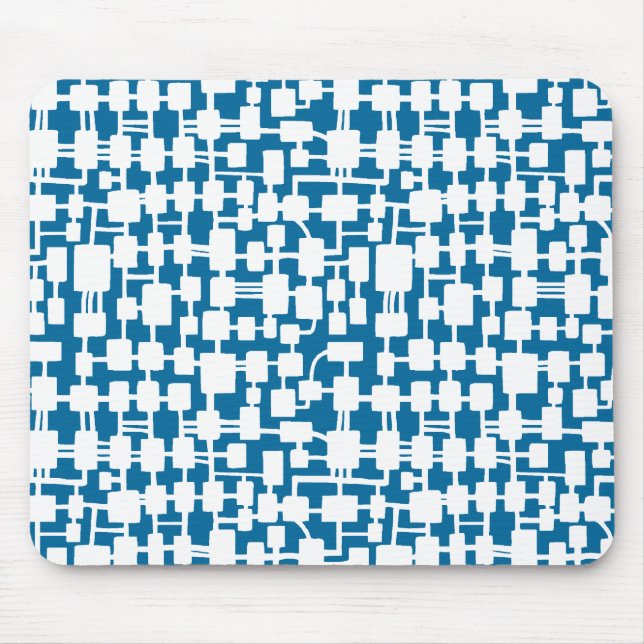 Abstract Network - White on Blue 006699 Mouse Pad (Front)