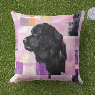Abstract Newfie  Cushion