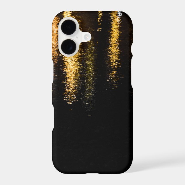 Abstract night lights sea shiny gold black iPhone case (Back)