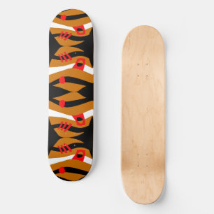 Abstract Noah’s Ark Black Caramel Red White Skateboard