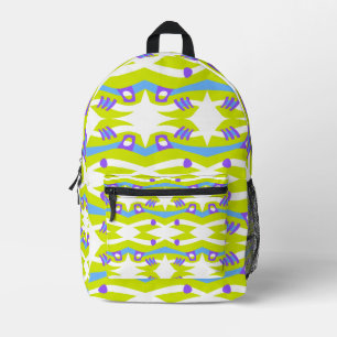 Abstract Noah’s Ark Green Purple Blue Printed Backpack