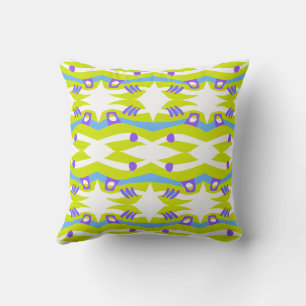 Abstract Noah's Ark Green Purple Blue Cushion