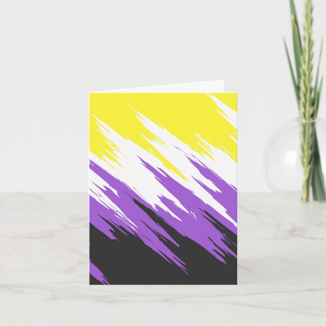 Abstract Nonbinary Pride Flag    Card (Front)
