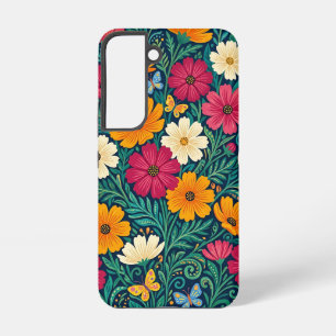 Abstract Nordic Floral Butterflies Samsung Cases