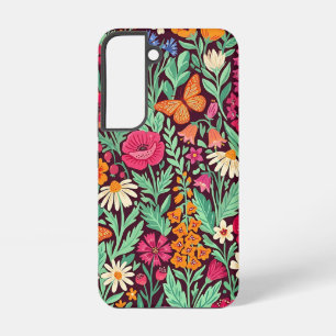 Abstract Nordic Floral Butterflies Samsung Cases