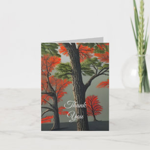 Abstract Northern Autumn Woodland Thank You Card