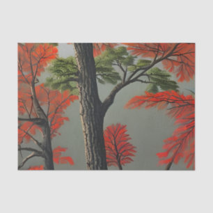 Abstract Northern Autumn Woodland Tissue Paper