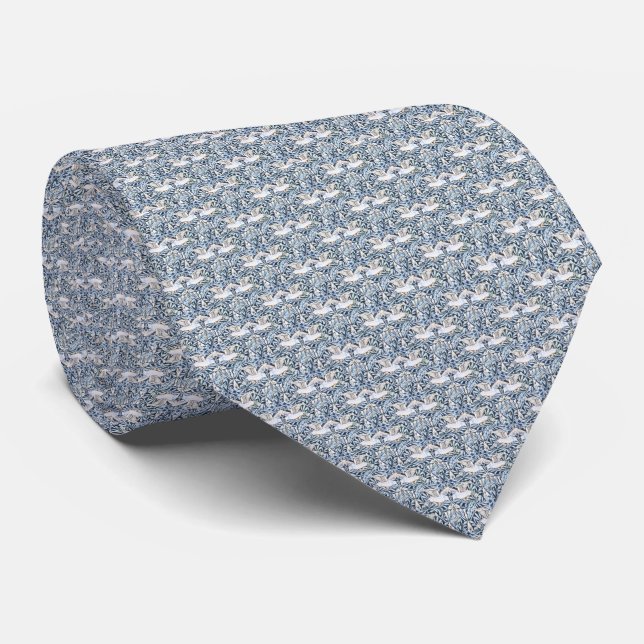 Abstract Nouveau Birds Tie (Rolled)