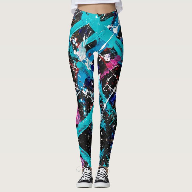Abstract Nouveau Retrograde Leggings (Front)