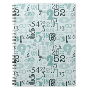 Abstract Numbers Spiral Notebook