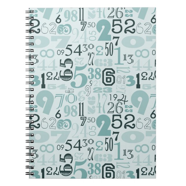 Abstract Numbers Spiral Notebook (Front)